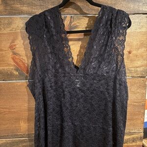 Anthony Richards Sheer Black Lace Top